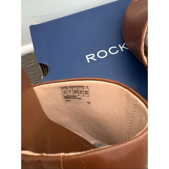 NIB Rockport Brown Farrah Slide Block Heels Size 8.5 - Picture 6 of 7